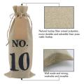 10pcs Burlap Wine Bags with Tags for Christmas Wedding Decoration