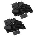 Plastic Rectangle Blanking End Caps Bung 40mm X 80mm 20pcs Black