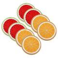 8 Pcs Pp Woven Round Placemat Mat Watermelon Lemon Drink Coasters