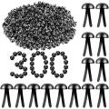 300 Pieces Of Paper Fasteners Round Headgear Sturdy Fasteners Black