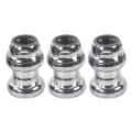 3x 22.2mm Bicycle Headset 1 Inch Fixed Gear Bike Headset,silver