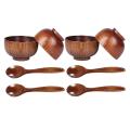 Wood Spoons Bowl Set,soup Rice Bowls Serving for Eating,rice,soup