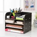 1pcs 4-layers Wood Office Table Organizer Assembled Office Supplies B