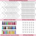 120 Pcs Square Acrylic Keychain Blanks Tassels Set Acrylic Blanks