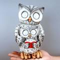 Owl Solar Light Owl Resin Statues Modern Owl Shape Light Ornaments A