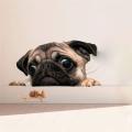 Funny Cute Pet Pug Dog Snail 3d Car Window Decals Home Wall Sticker