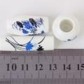 Set Of 3pcs Dollhouse Miniature Plastic Vase-blue Painted Floral