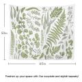 Botanical Tapestry Floral Green Wall Hanging Tapestry, 50 X 60 Inch