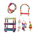 6 Pcs Bird Parrot Toys, Colorful Chewing Hanging Hammock Swing Bell
