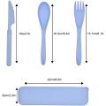 4pcs Reusable Plastic Spoon Cutlery, Portable Camping Cutlery(blue)