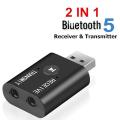 Portable Bluetooth 5.0 Transmitter Receiver 3.5mm Aux Usb Mini 2 In 1