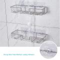Shower Caddy Shelf with Hooks,no Drilling for Bathroom , 2 Pack