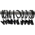 42 Packs Of Curtain Ring,with Clips,decorative Curtains,1 Inch,black