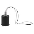 4x E27 Ceramic Base Socket Adapter Metal Lamp Holder with Wire Black