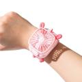 Deformed Animal Watch Fan Mini Cartoon Wrist Charging Usb Fan Pink