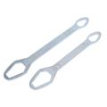 Torx Wrench Double Head Self Tighten Ratchet Spanner 8-22mm Silver