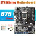 B75 Eth Mining Motherboard with Cpu+sata 15pin to 6pin Cable
