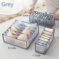 3pcs/set Underwear Bra Socks Panty Storage Boxes Organizers, Grey