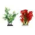 Green Bamboo Leaves Shaped Decorative Artificial Grass for Aquarium