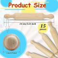 45 Pieces Wooden Mini Rolling Pin 6 Inches Long Kitchen Rolling Pin