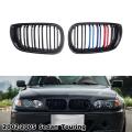 Front Hood Kidney Double Line Grill For-bmw E46 4d 3 Series 2002-2004