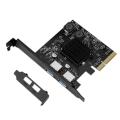 Pci-e to 2-port Usb3.1 Adapter Card Support Pci-ex4/x8/x16 Slot