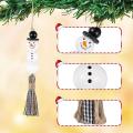 6 Pcs Snowman Wood Bead Garland Christmas Tree Ornaments(black)