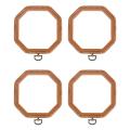 2 Packs Embroidery Hoops Octagon Set - Imitated Wood