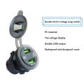 Usb Car Charger Socket with Led Digital Voltmeter Touch Switch A