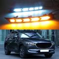 Car Led Drl Daytime Running Light Dynamic Turn Signal Lamp for Mazda