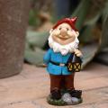 Funny Resin Garden Lantern Gnome Statue Cartoon Naughty Dwarf Doll
