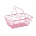 Pink Iron Desktop Cosmetic Makeup Storage Basket Sundries Organizer