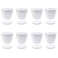 8pack 6.3inch White Plastic Seedlings Nursery Pot Planter with Pallet