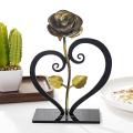 Metal Rose Heart-shaped Stand with Lights Valentine's Day Gift (e)