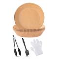 100 Pcs Air Fryer Liners with Food Tong,baking Brush and Gloves