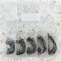 51pcs Fishing Hooks High Carbon Steel Worm Hooks with Plastic Box