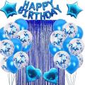 27pcs/set Blue Balloons Birthday Set Party Supplies -blue