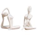 Abstract Art Ceramic Yoga Poses Yoga Lady Figure Statue Ornament 4