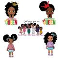 Cute Black Girl Thermal Heat Transfer Stickers for Clothes