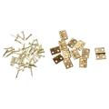 12pcs 1/12 Dollhouse Miniature Cabinet Closet Mini Hinges - Golden