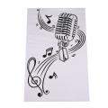 Microphone Wall Art Musical Notes Sticker for Ktv Bar Background Home