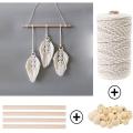 Macrame Cotton Cord 3mm with Macrame Beads Wooden Rope Rod with Hooks