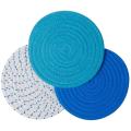 Potholders Trivets Set Thread Weave Coasters, for Baking Blue Series