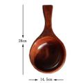 Wooden Spoon with Handle Soup Spoon Outdoor Fruit Mixing Bowl, L