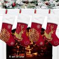 Christmas Socks Gift Bag Flannel Embroidery Christmas Socks Deer