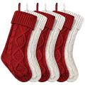 6pcs Christmas Stockings Large Knitted for Family Holiday Christmas