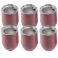 1 Set 6 Pcs 12 Oz Stainless Steel Vacuum Wine Glass Cup with Lids