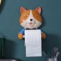 Creative Cartoon Cute Cat Toilet Paper Holder Wall-mounted Free Punch