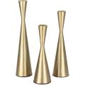 Gold Taper Candlestick Holders ,3pcs for Wedding, Dinning,home Decor