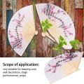 12 Pieces Cherry Blossom Design Silk Folding Hand Fan Wedding Gifts